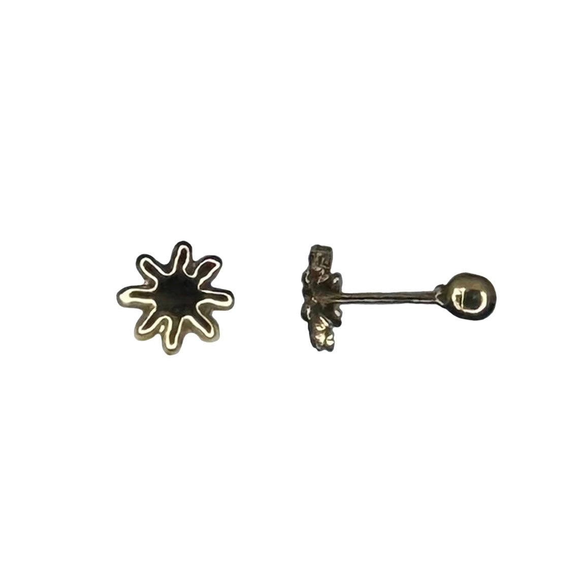 illustration of side view of gold earrings