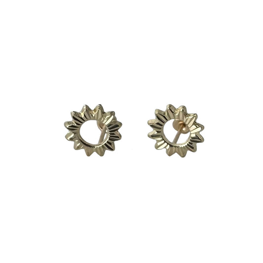 illustration of sunflower gold earrings