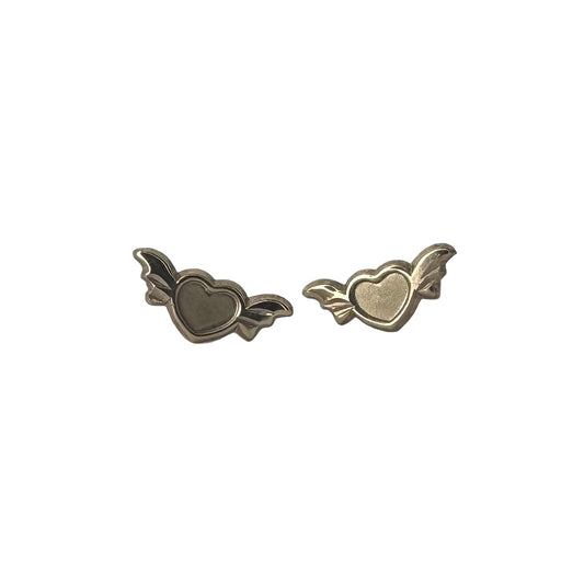 detailed illustration of bat gold earrings