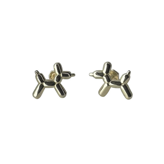 illustration of a gold bubble dog earring