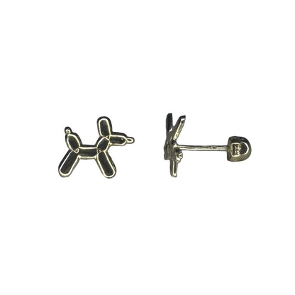side detail of bubble dog gold earrings
