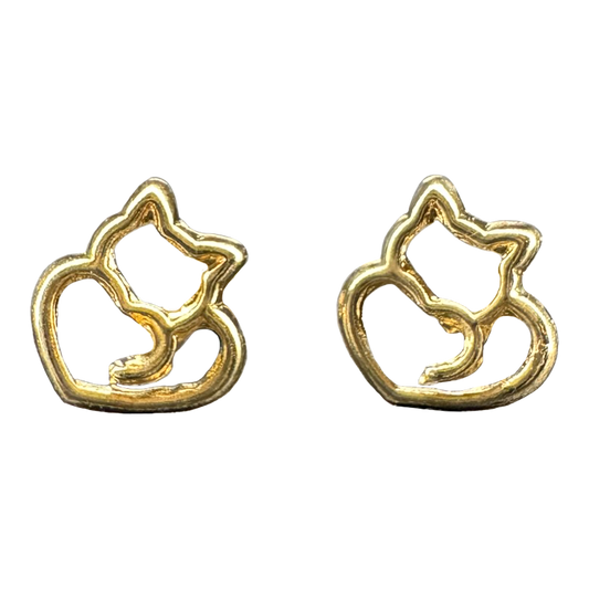 Aishi Cat 10kt gold earrings
