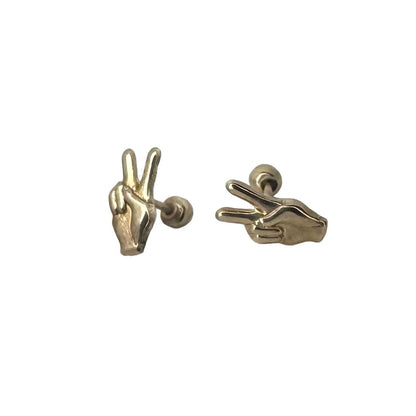 fetailed illustration of gold peace earrings