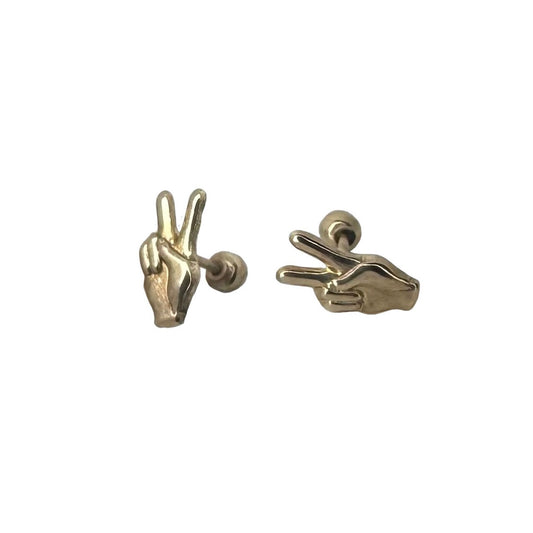 fetailed illustration of gold peace earrings